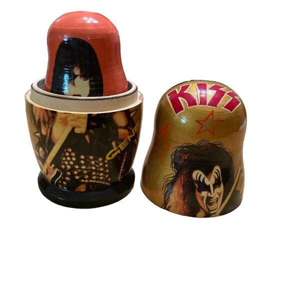 Matryoshka Russian KISS Nesting Dolls Painted Wood Vintage - Picture 4 of 11